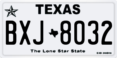TX license plate BXJ8032