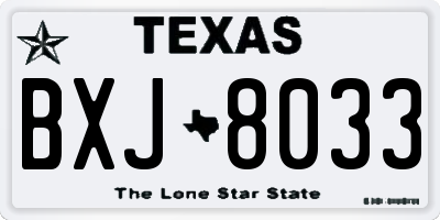 TX license plate BXJ8033