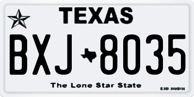 TX license plate BXJ8035