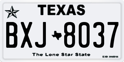 TX license plate BXJ8037