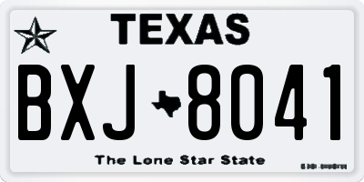 TX license plate BXJ8041
