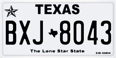 TX license plate BXJ8043