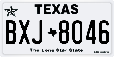 TX license plate BXJ8046