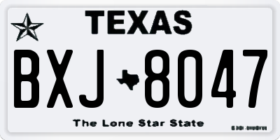 TX license plate BXJ8047