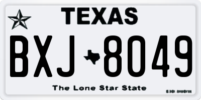 TX license plate BXJ8049