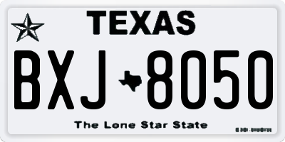 TX license plate BXJ8050