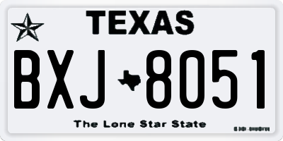 TX license plate BXJ8051