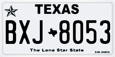 TX license plate BXJ8053