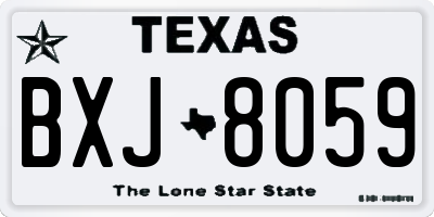 TX license plate BXJ8059