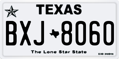 TX license plate BXJ8060