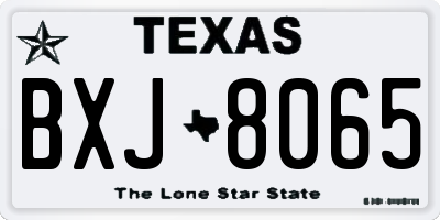 TX license plate BXJ8065