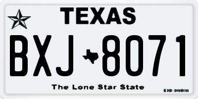 TX license plate BXJ8071