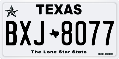TX license plate BXJ8077