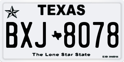 TX license plate BXJ8078