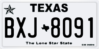 TX license plate BXJ8091