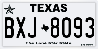 TX license plate BXJ8093