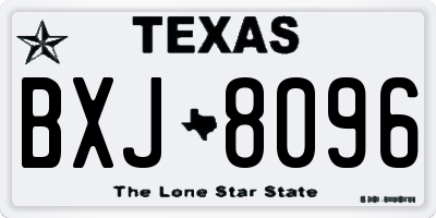 TX license plate BXJ8096