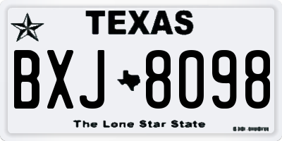 TX license plate BXJ8098