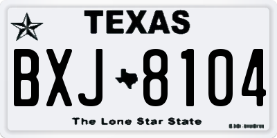 TX license plate BXJ8104