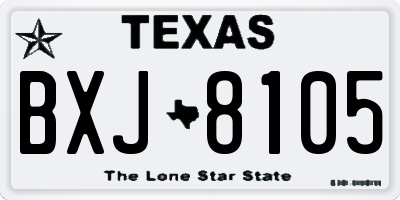 TX license plate BXJ8105