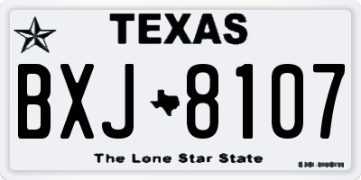 TX license plate BXJ8107