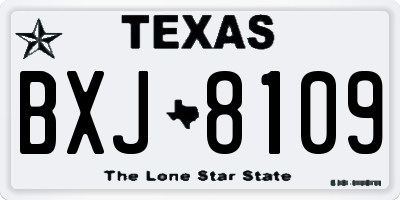 TX license plate BXJ8109