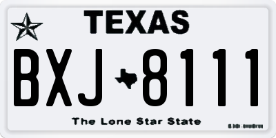 TX license plate BXJ8111