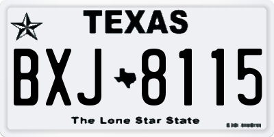 TX license plate BXJ8115