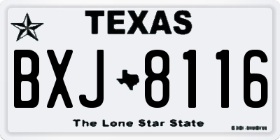 TX license plate BXJ8116