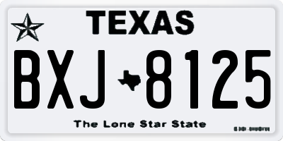 TX license plate BXJ8125