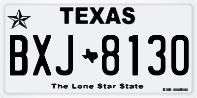 TX license plate BXJ8130