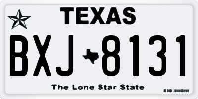 TX license plate BXJ8131
