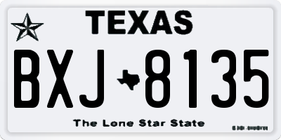 TX license plate BXJ8135