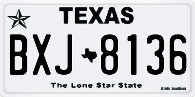 TX license plate BXJ8136