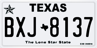 TX license plate BXJ8137