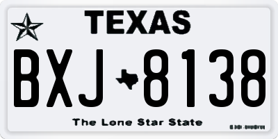 TX license plate BXJ8138
