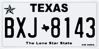 TX license plate BXJ8143