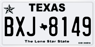 TX license plate BXJ8149