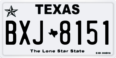 TX license plate BXJ8151