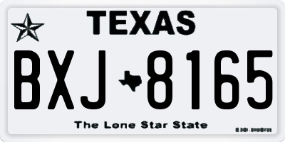 TX license plate BXJ8165