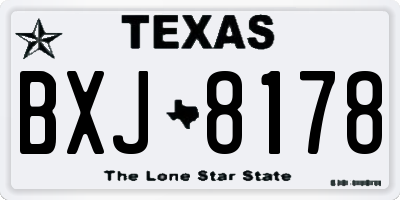 TX license plate BXJ8178