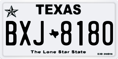 TX license plate BXJ8180