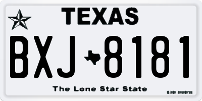 TX license plate BXJ8181