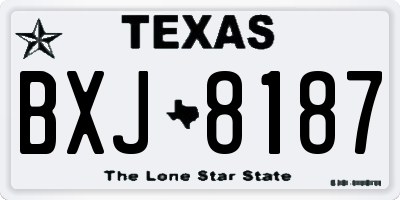 TX license plate BXJ8187