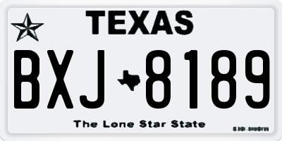 TX license plate BXJ8189