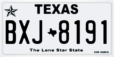 TX license plate BXJ8191