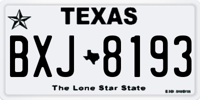 TX license plate BXJ8193