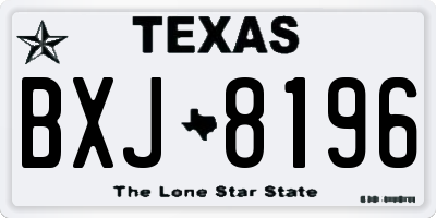 TX license plate BXJ8196