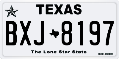 TX license plate BXJ8197