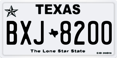 TX license plate BXJ8200